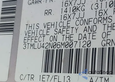 2006 Toyota Tacoma Base V6 from USA, damaged, VIN 3TMLU42N06M007120